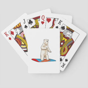 Polar bear as Snowboarder with Snowboard Playing Cards
