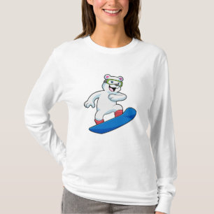 Polar bear as Snowboarder with Snowboard T-Shirt