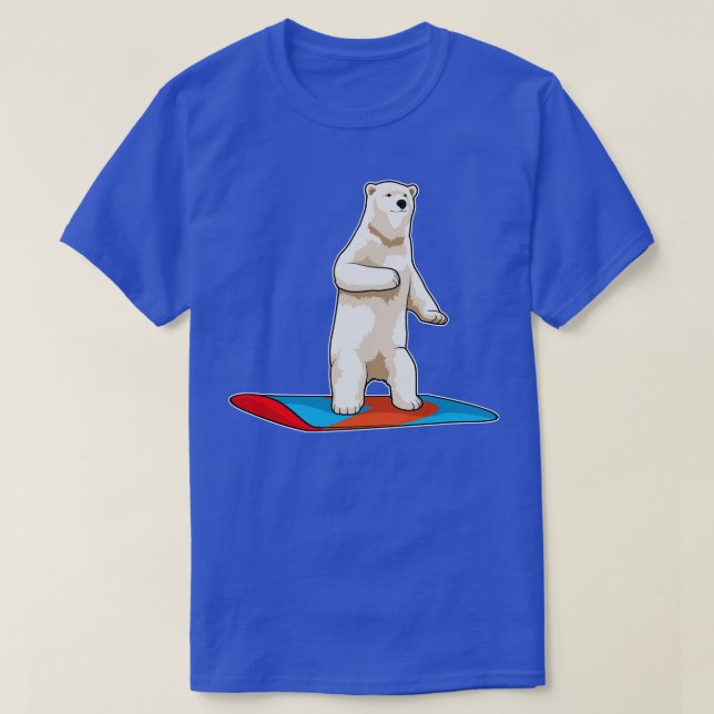 Polar bear as Snowboarder with Snowboard T-Shirt (Design Front)