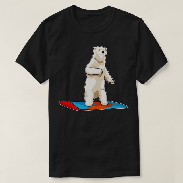 Polar bear as Snowboarder with Snowboard T-Shirt (Design Front)