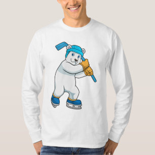 Polar bear at Ice hockey with Stick T-Shirt