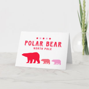 Polar Bear at North Pole Holiday Card