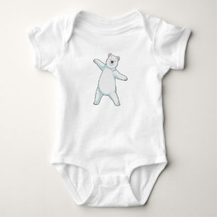 Polar bear at Yoga Fitness in Standing Baby Bodysuit