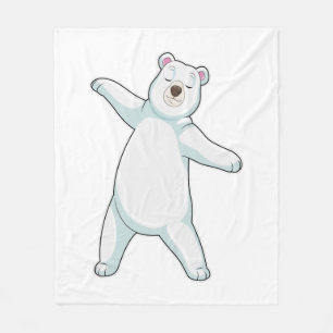 Polar bear at Yoga Fitness in Standing Fleece Blanket