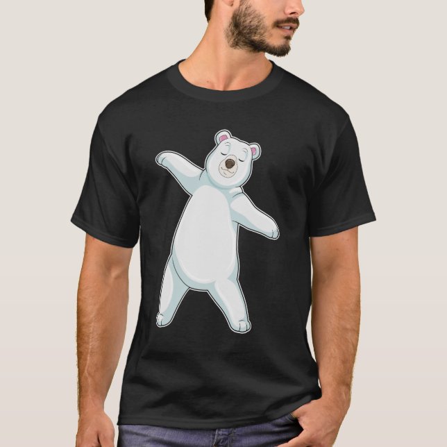 Polar bear at Yoga Fitness in Standing T-Shirt (Front)