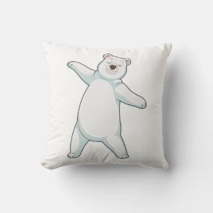 Polar bear at Yoga Fitness in Standing Throw Pillow