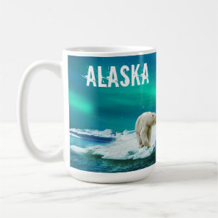 Polar Bear Aurora Borealis Alaska Mug