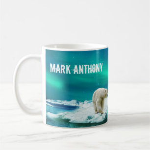 Polar Bear Aurora Borealis Personalized Mug