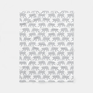 Polar Bear Baby Grey Minimal Nursery Baby Blanket