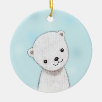 Polar Bear Baby Ornament Custom Personalized Decor