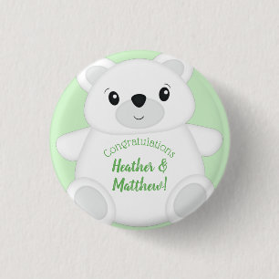 Polar Bear Baby Shower 1 Inch Round Button