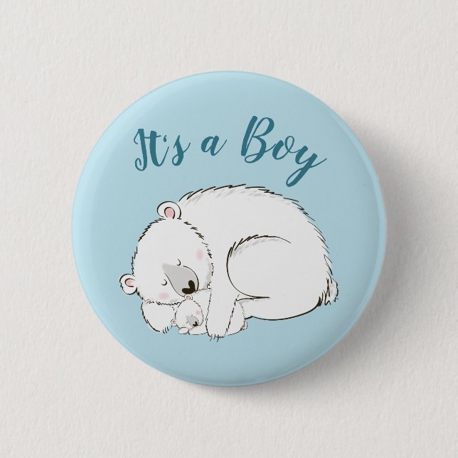 Polar Bear Baby Shower 2 Inch Round Button (Front)