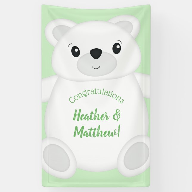 Polar Bear Baby Shower Banner (Vertical)