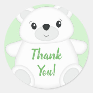 Polar Bear Baby Shower Classic Round Sticker