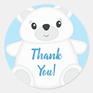 Polar Bear Baby Shower Classic Round Sticker