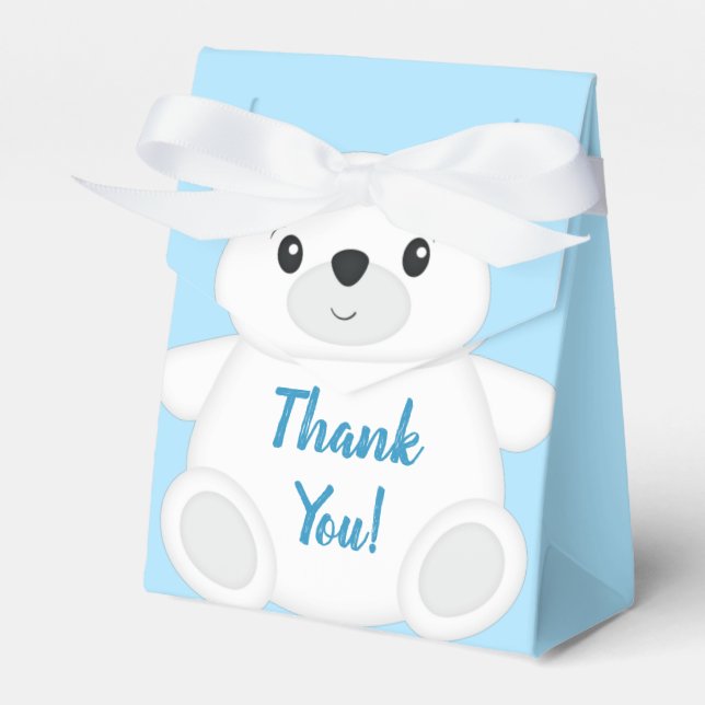 Polar Bear Baby Shower Favor Box (Front Side)