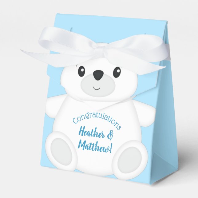Polar Bear Baby Shower Favor Box (Front Side)