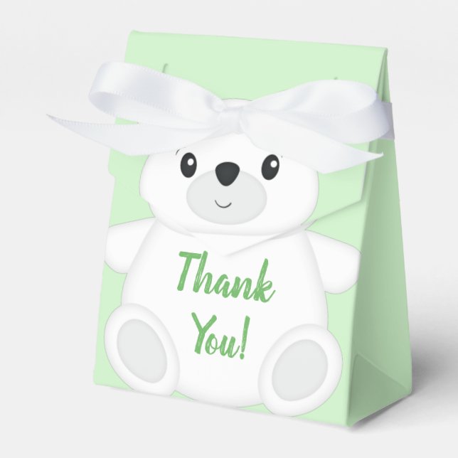 Polar Bear Baby Shower Favor Box (Front Side)