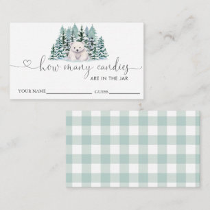 Polar Bear Baby Shower Guess How Many Candies Enclosure Card