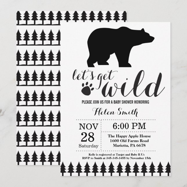 Polar Bear Baby Shower Invitation (Front/Back)