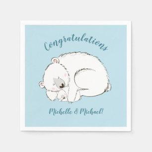 Polar Bear Baby Shower Napkin