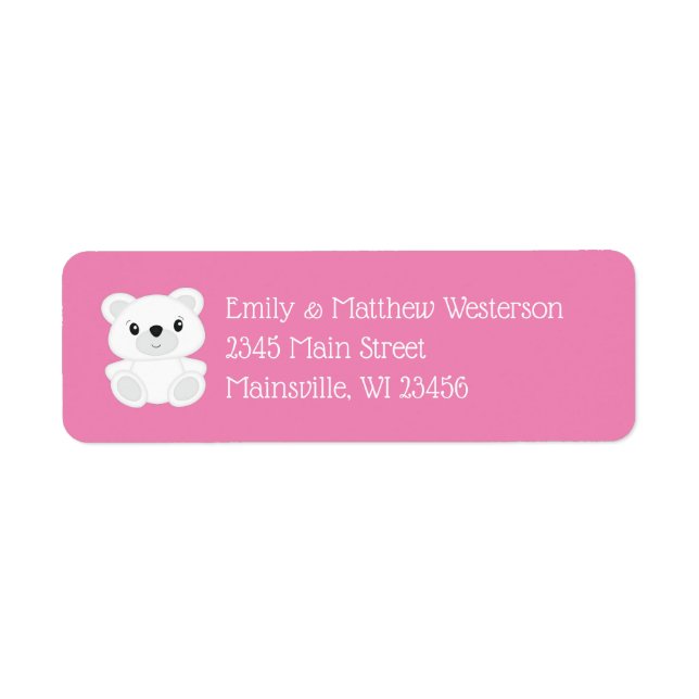 Polar Bear Baby Shower Pink (Front)