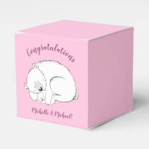 Polar Bear Baby Shower Pink Girl Favor Box
