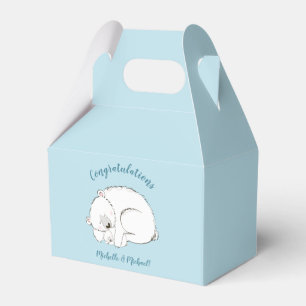 Polar Bear Baby Shower Winter Blue Boy Favor Box