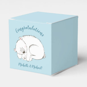 Polar Bear Baby Shower Winter Blue Boy Favor Box