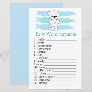 Polar bear Baby word scramble game