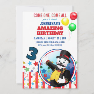 Polar Bear Big Top Circus Invitation