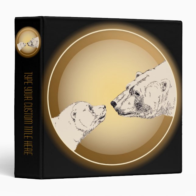 Polar Bear Binder Bear Art Photo Album Custom (Front/Spine)