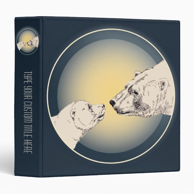 Polar Bear Binder Bear Art Photo Album Custom (Front/Spine)