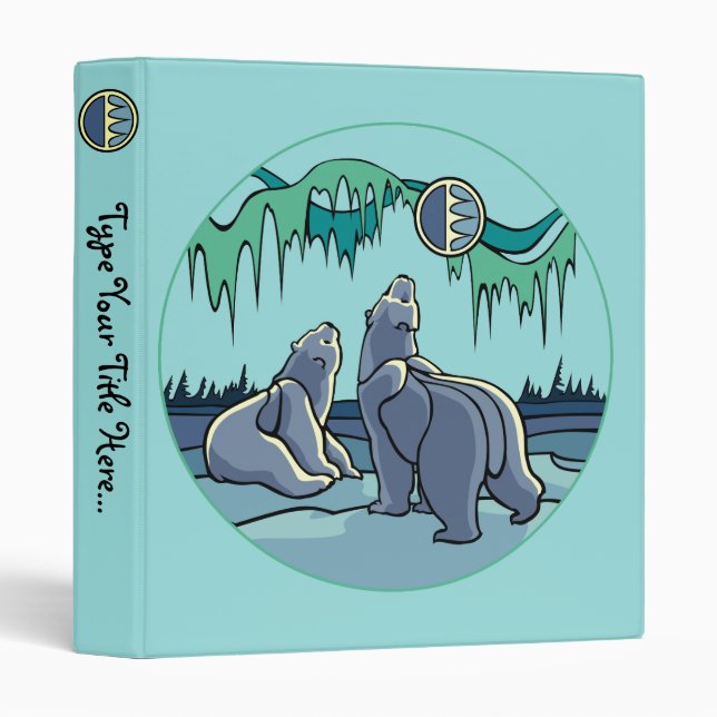 Polar Bear Binder Custom Cute Bear Art Photo Album (Front/Spine)