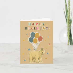 Polar Bear Birthday Card – Arctic Animal
