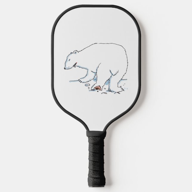 Polar Bear black pickleball paddle (Front)