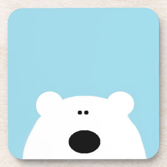 Polar Bear Blue Coaster (Front)