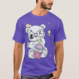 Polar Bear Boba Cute Anime Kawaii Pearl Bubble Tea T-Shirt