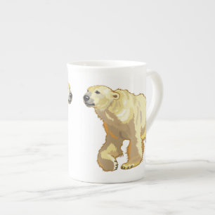 polar bear bone china mug