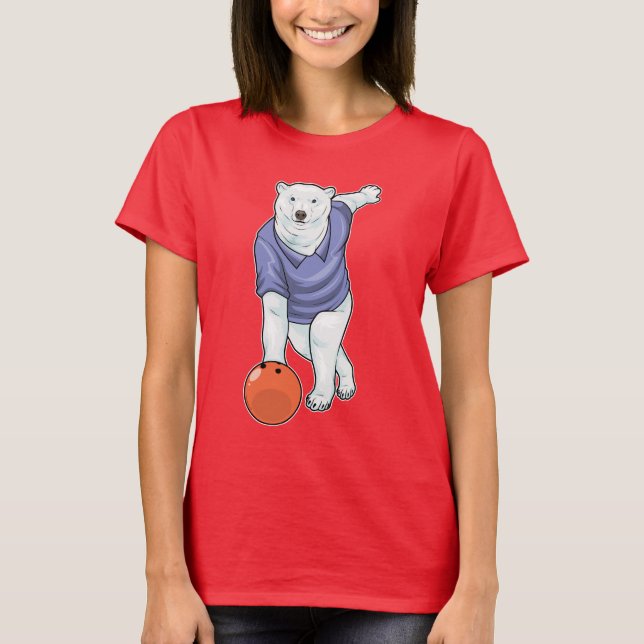Polar bear Bowling Bowling ball T-Shirt (Front)