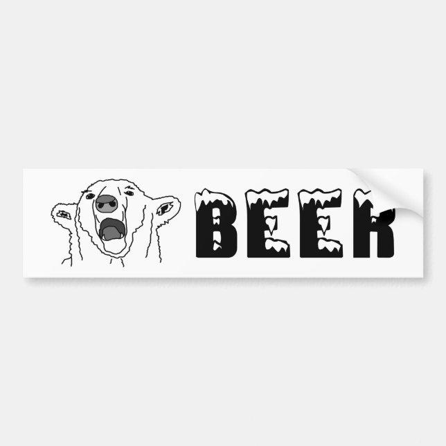 Polar Bear Bumper Sticker (Front)