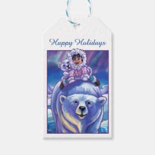 Polar Bear Bus Art Gift Tags