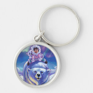 Polar Bear Bus Keychain