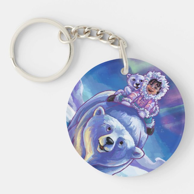 Polar Bear Bus Keychain (Front)