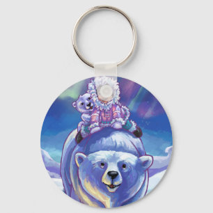 Polar Bear Bus Keychain