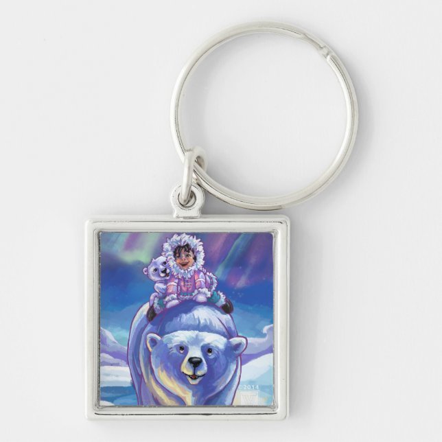 Polar Bear Bus Keychain (Front)