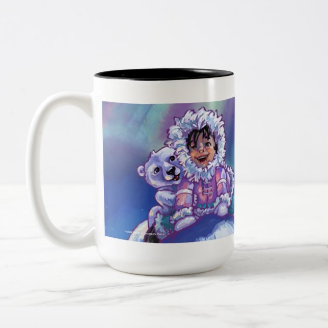 Polar Bear Bus Two-Tone Coffee Mug (Left)