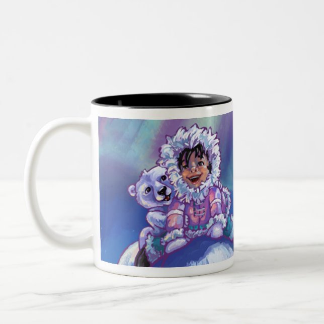 Polar Bear Bus Two-Tone Coffee Mug (Left)