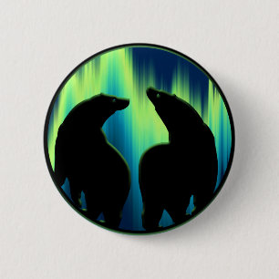 Polar Bear Button / Pin Wildlife Art Button