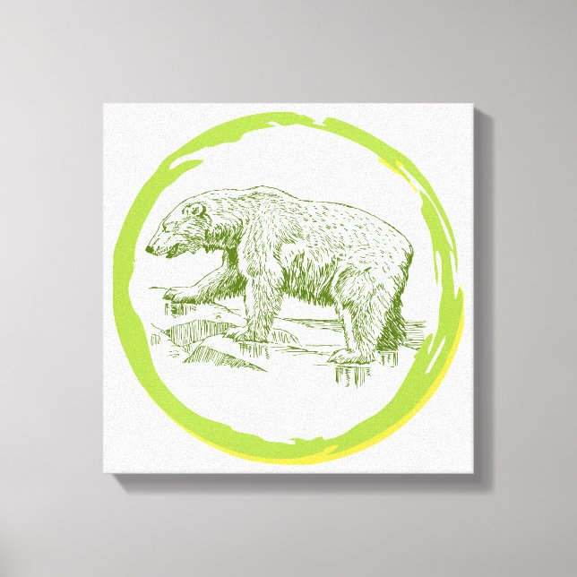 Polar bear canvas print (Front)